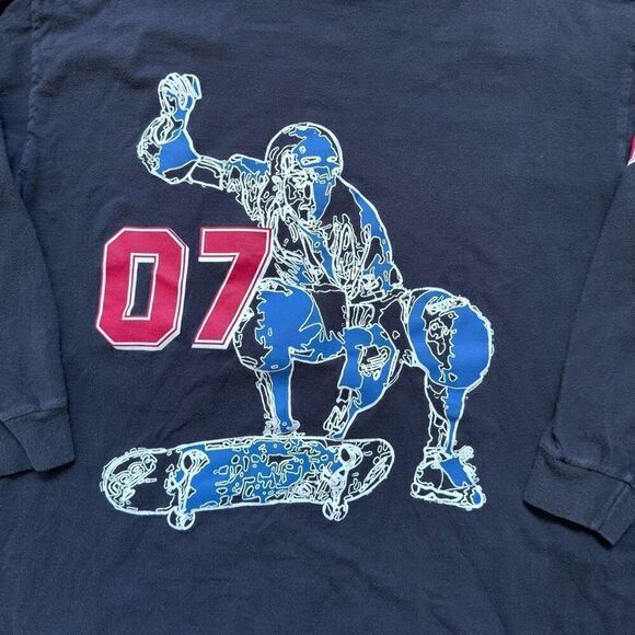 Gap Long Sleeve Navy Blue T-Shirt Skater Style Kids/Boys Size Large Big Graphic - Picture 2 of 11